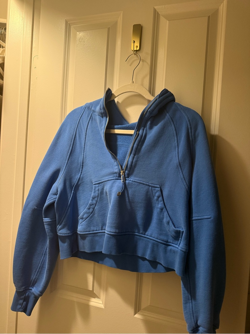 Blue Half-Zip Hooded Women's Sweater lululemon scuba